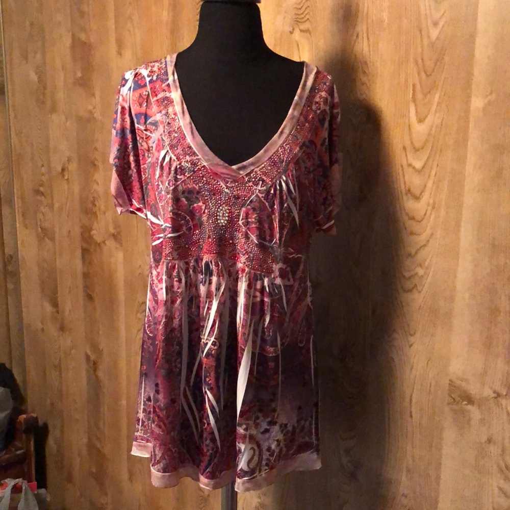 Elegant Women's V-Neck Top - Multicolor